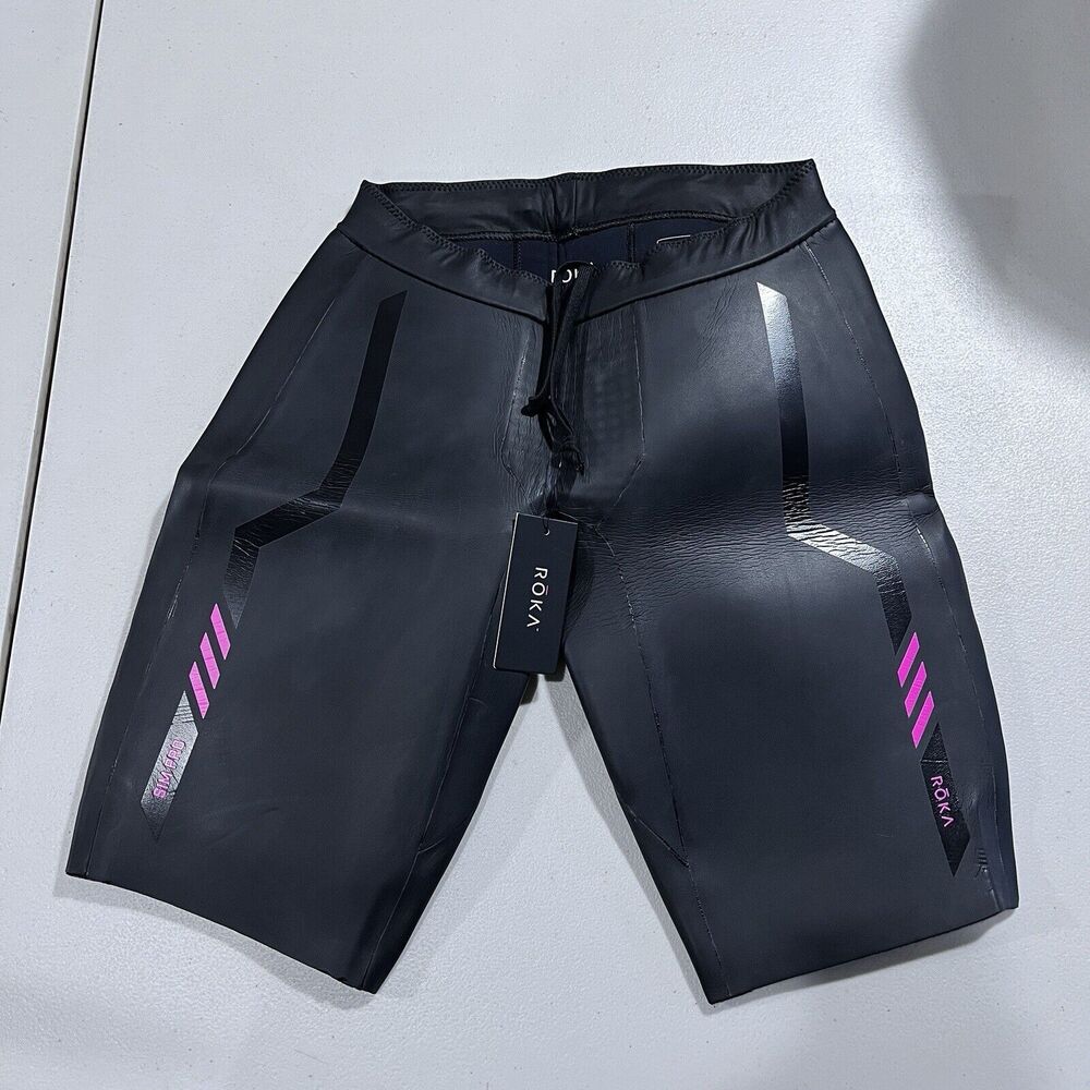 Roka‎ Sim Pro II Shorts S Neoprene Buoyancy Black & Magenta Women's NWT - Picture 2 of 11